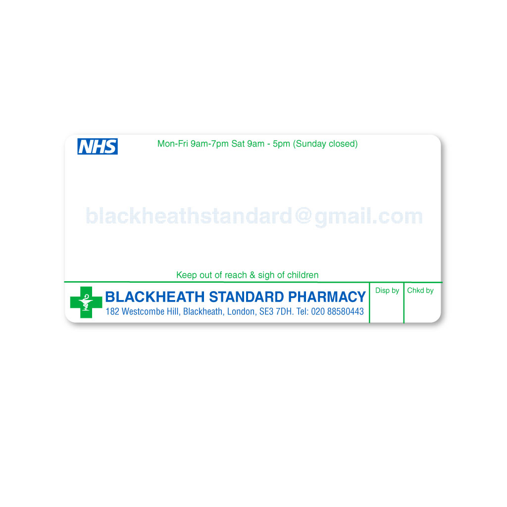 [EMT4917] Blackheath Standard Pharmacy Labels