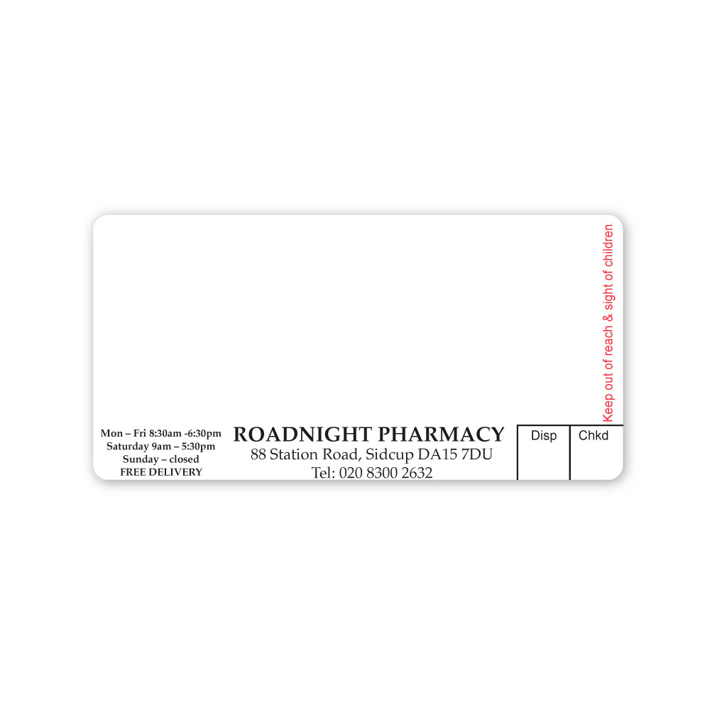Roadnight Pharmacy Labels 