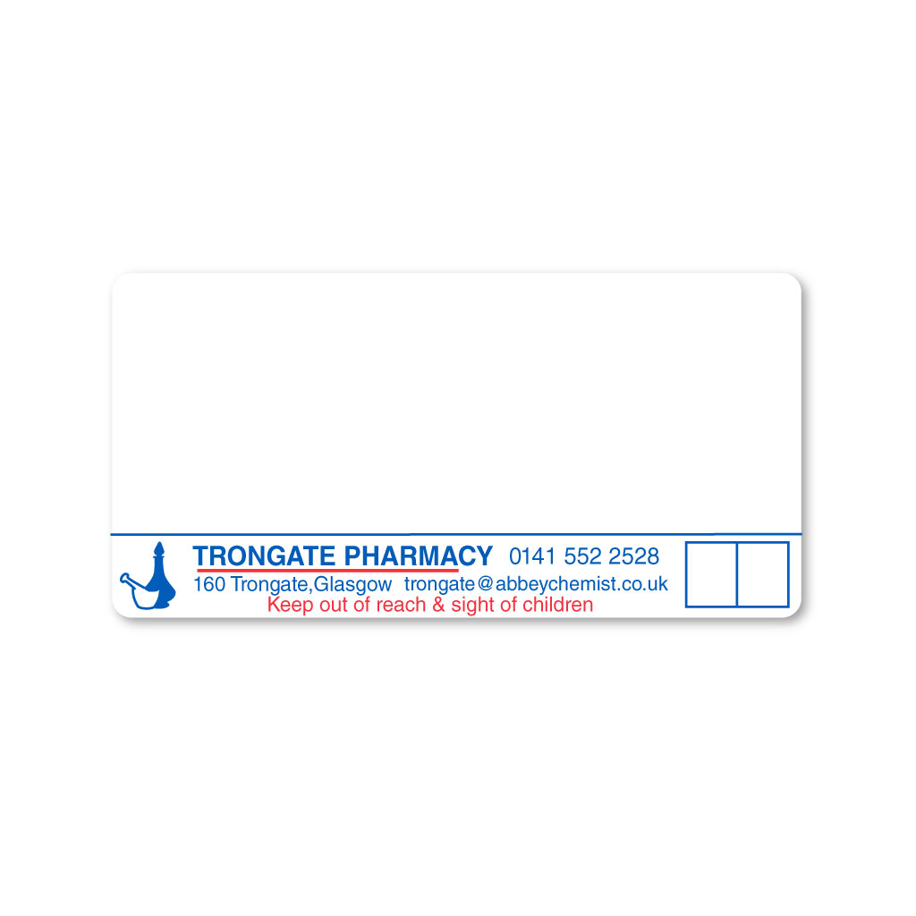 Trongate Pharmacy Labels