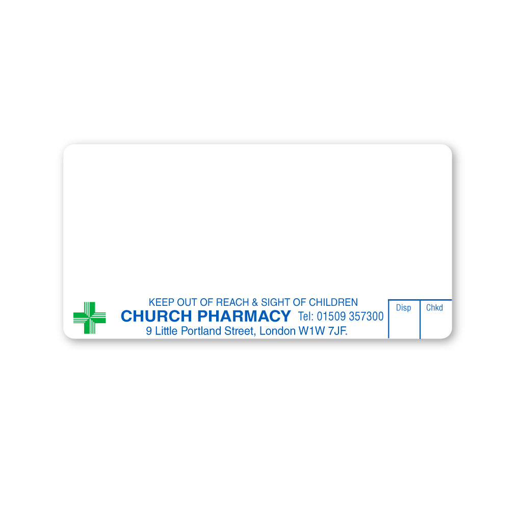 [EMT4928] Church Pharmacy (9 Little Portland Street) Labels