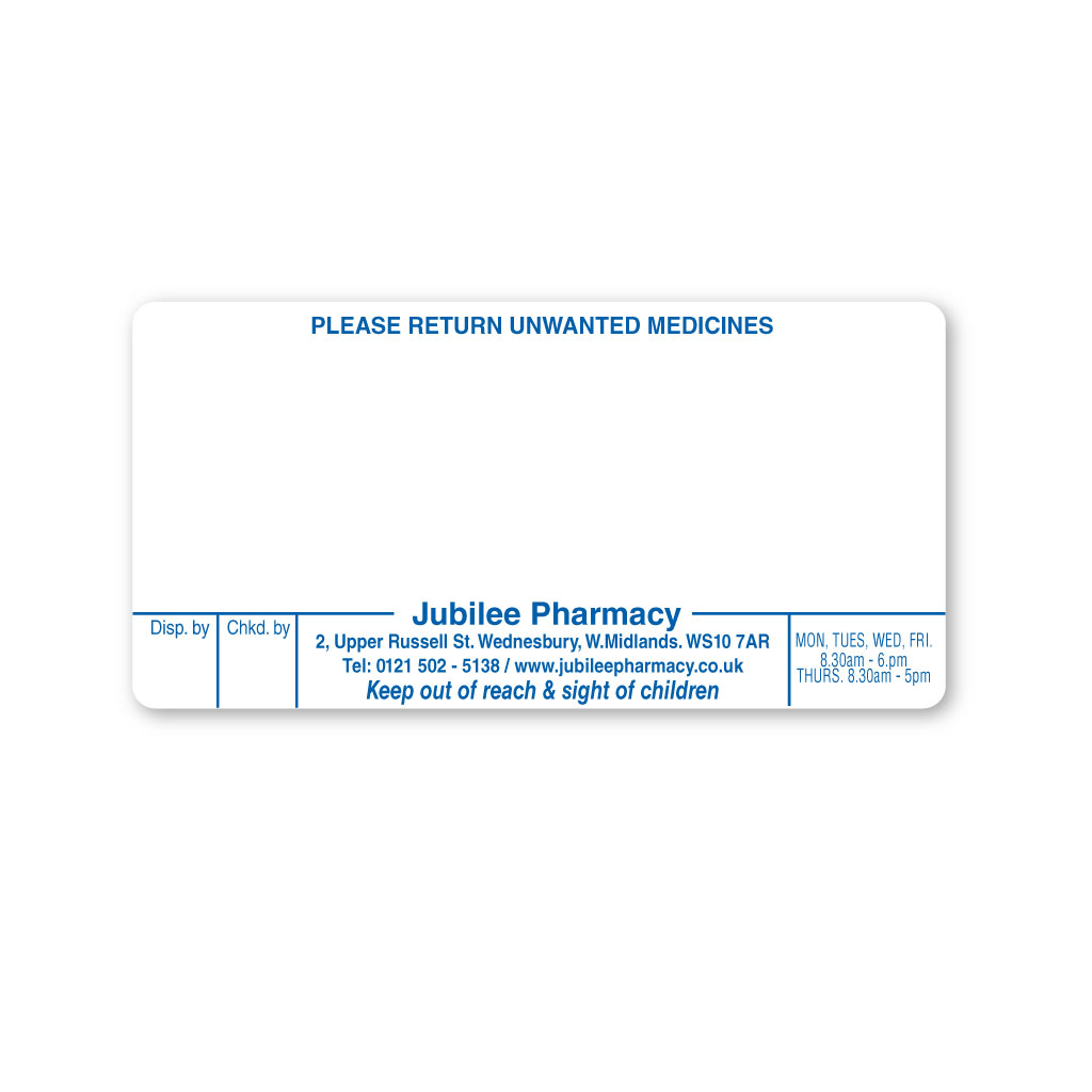 [EMT4950] Jubilee Pharmacy Labels 