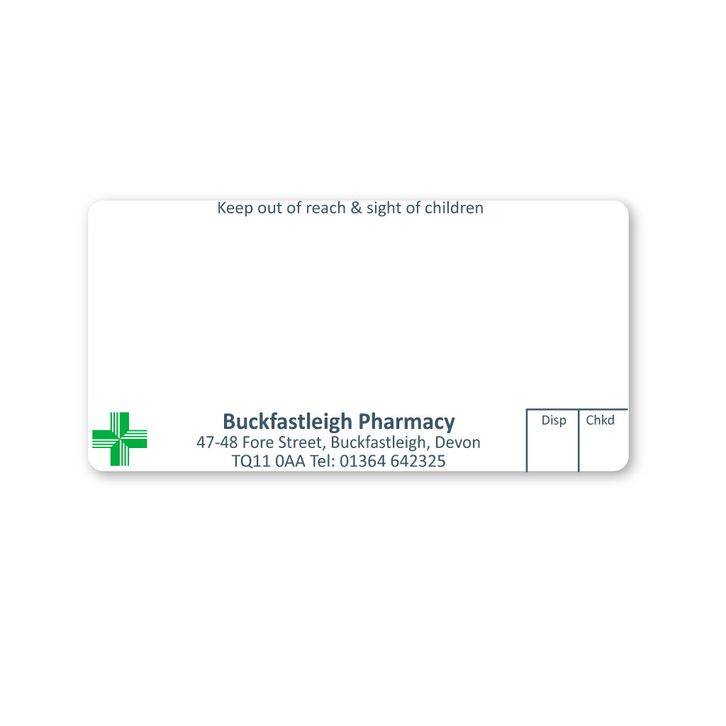 [EMT4953] Buckfastleigh Pharmacy Labels 