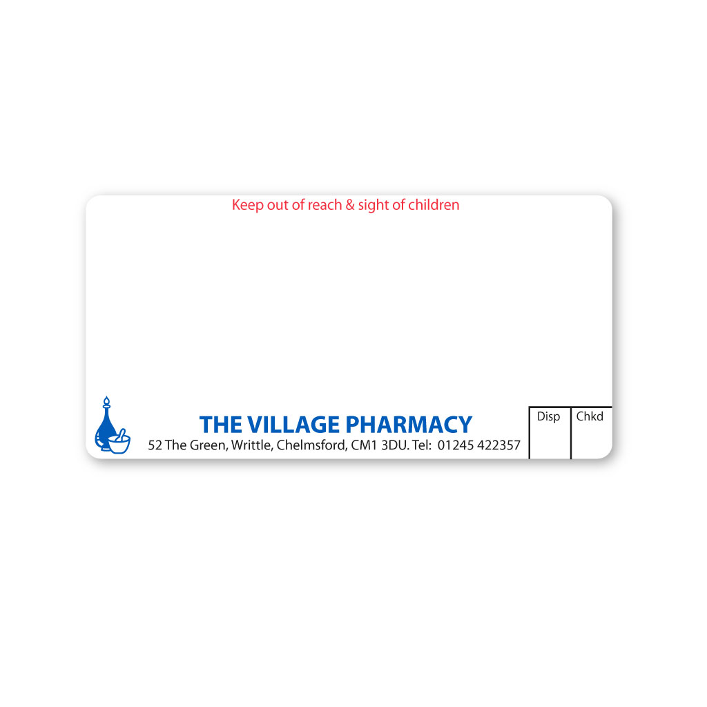 [EMT4958] The Village Pharmacy (52 The Green) Labels