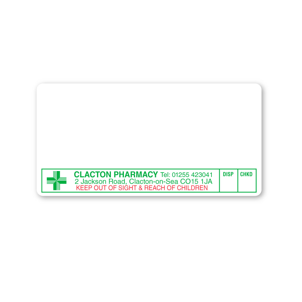 [EMT4973] Clacton Pharmacy (2 Jackson Road) Labels  
