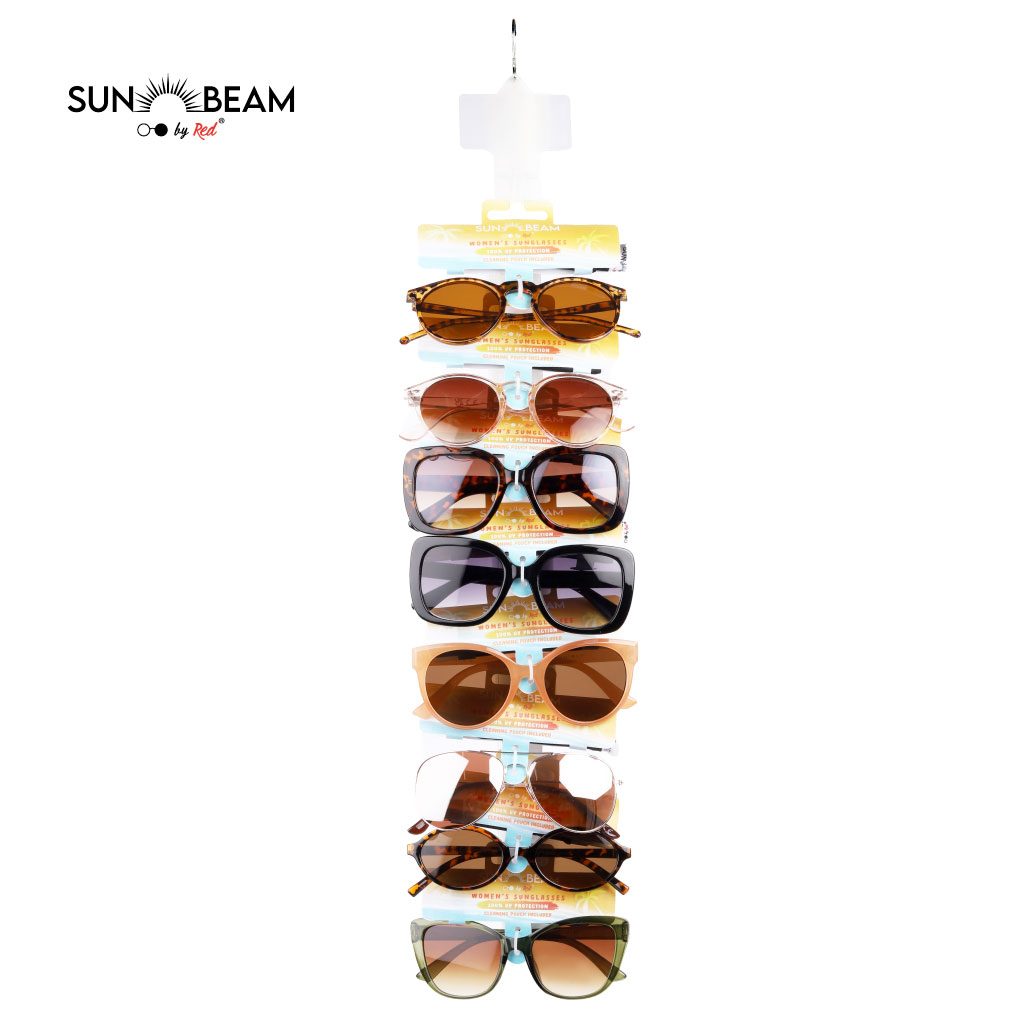 [REDSBWCLP004] Clip Strip of Womens Sunglasses with Protective Pouches