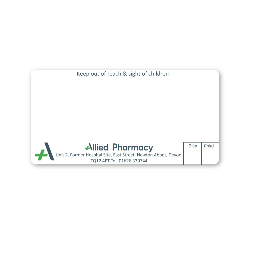 [EMT5037] Allied Newton Abbott Pharmacy Labels 