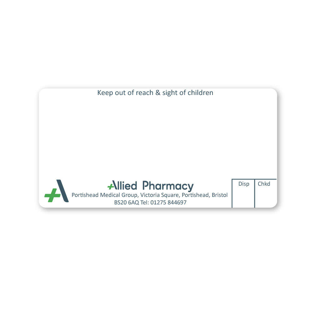 [EMT5082] Allied Portishead Bristol Pharmacy Labels 