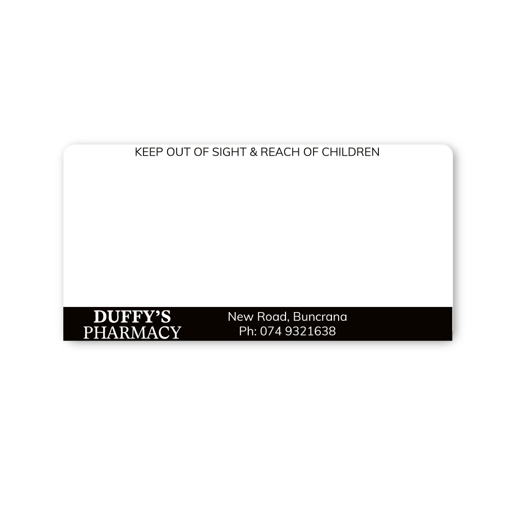 [EMT5102] Solas Pharmaceuticals Duffys Pharmacy Labels   