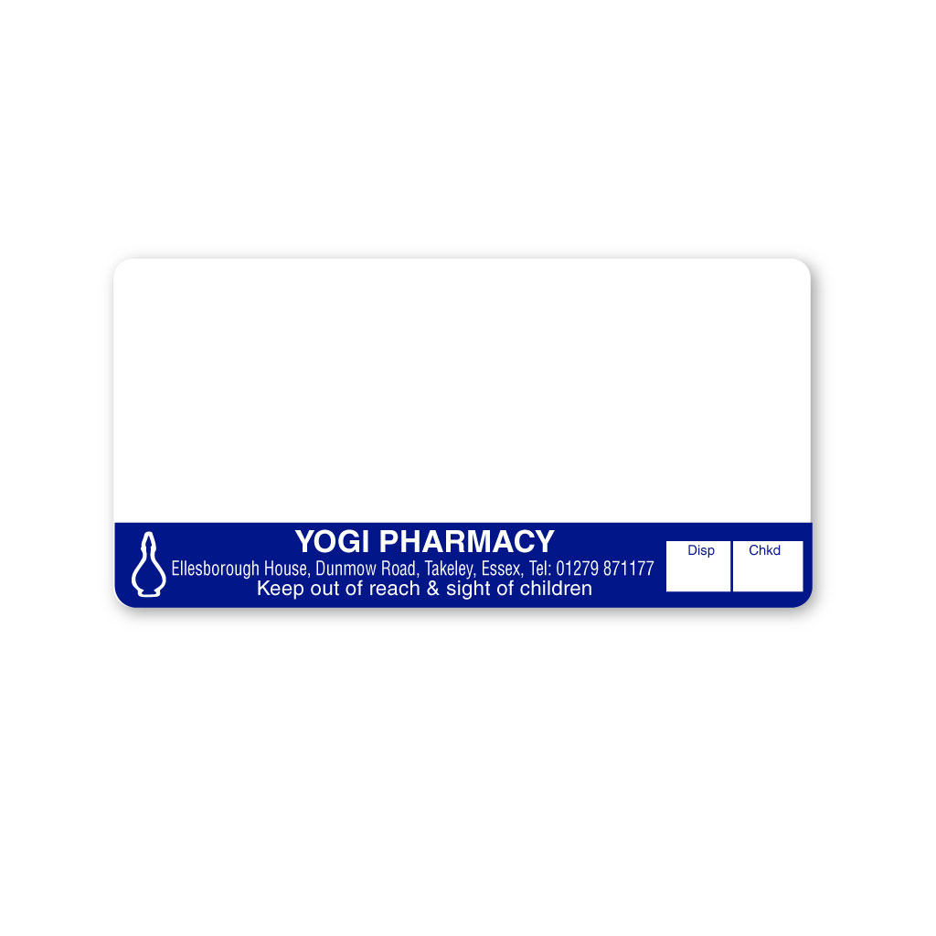 [EMT5145] Yogi (Blue) Pharmacy Labels 