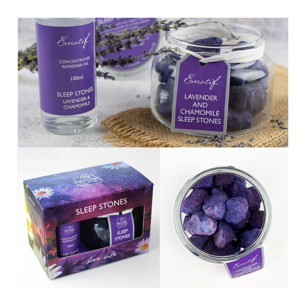 [2570] Lavender & Chamomile Sleep Stones Gift Set 