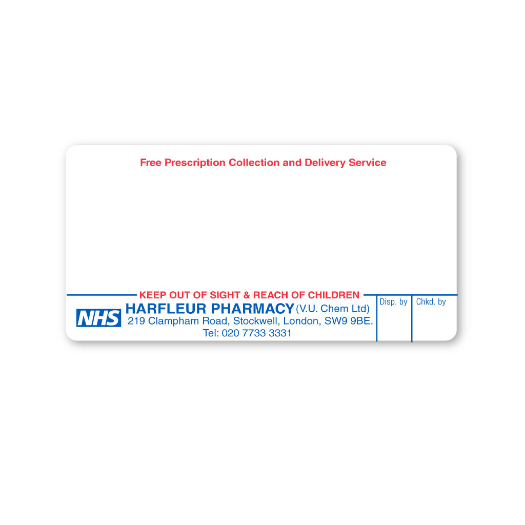 [EMT5269] Harfleurs Chemist Pharmacy Labels