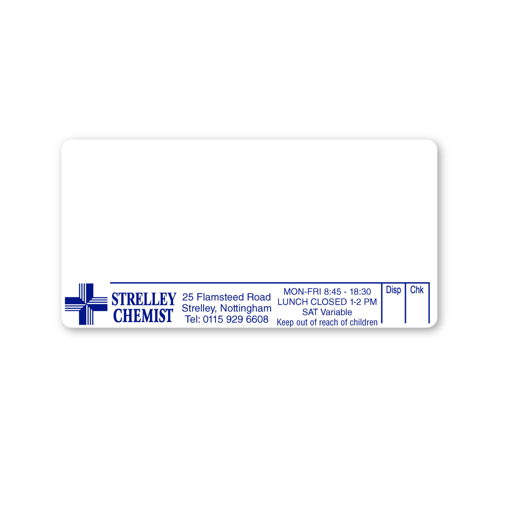 [EMT5305] Strelley Omega Chemist Pharmacy Labels  