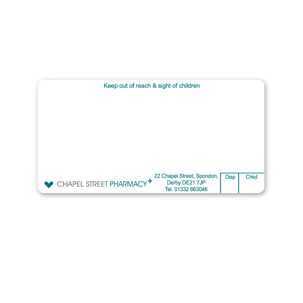 Chapel Street Pharmacy Labels (Derby)
