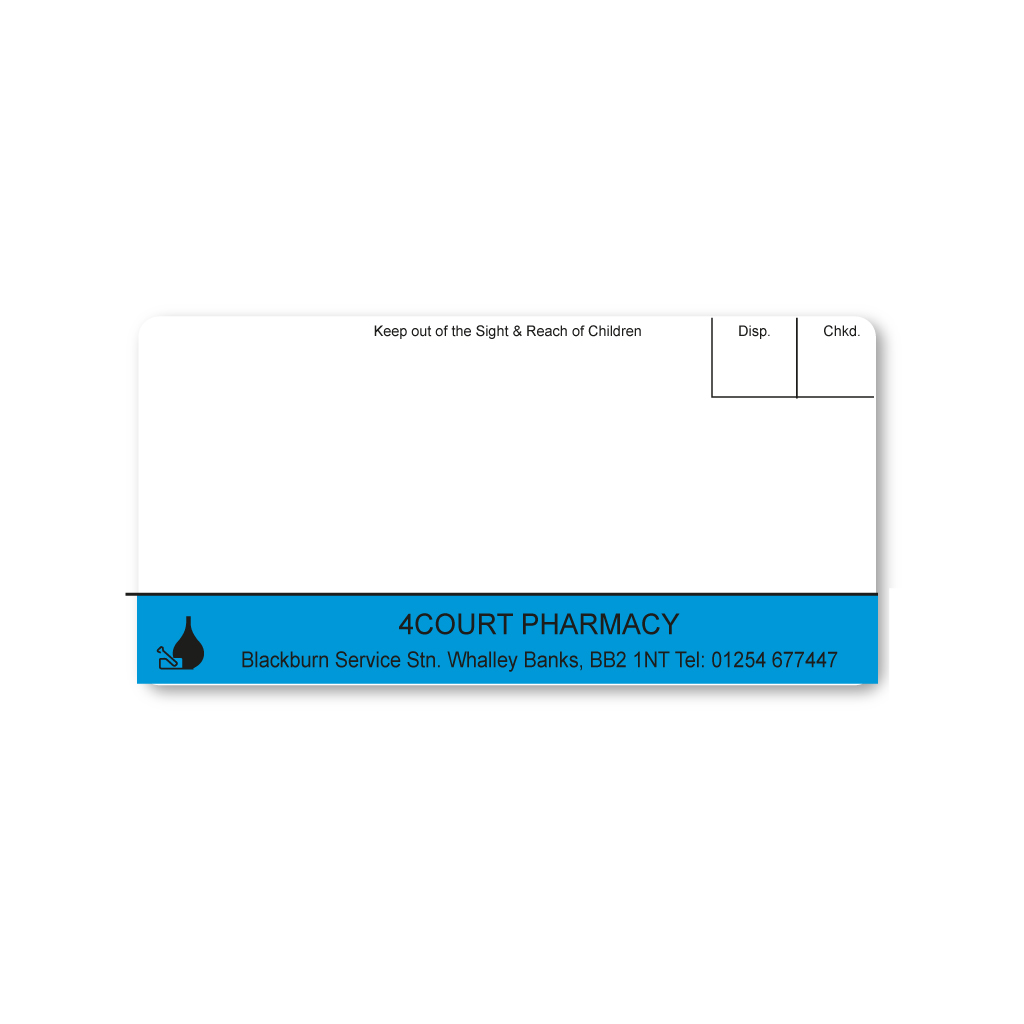 4 Court Pharmacy   Whalley Banks Labels