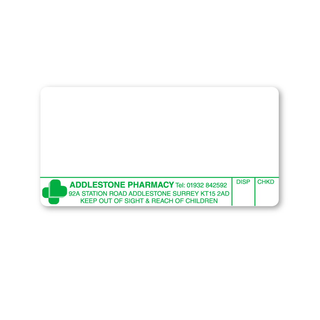 Addlestone Pharmacy Labels (KT15 2AD)