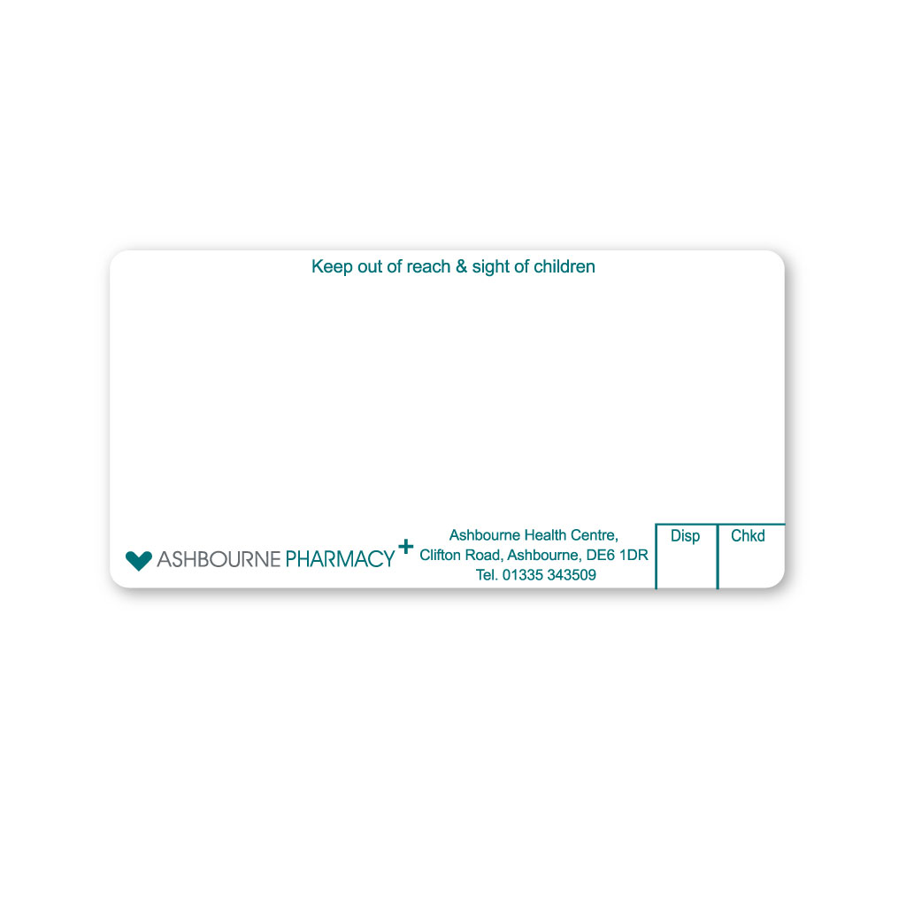 [AZEMT3640] Ascent Group   Ashbourne Pharmacy Labels