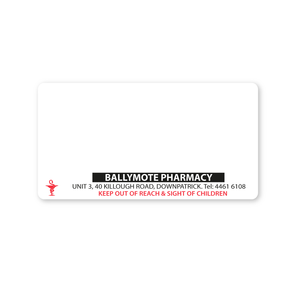 [LAB0518] Ballymote Pharmacy Labels Pharmacy Plus 