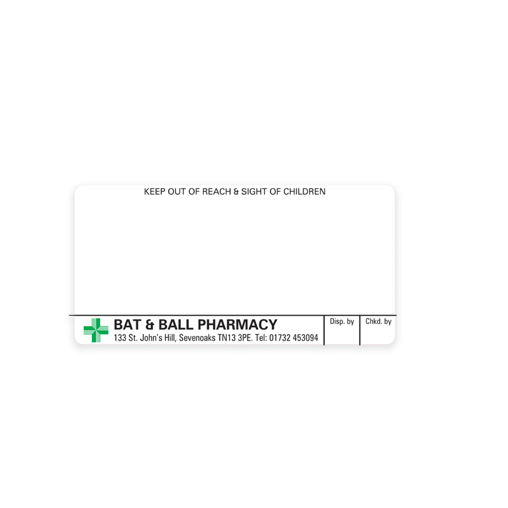 [EMT541B] Bat&Ball Pharmacy Dispensing Labels