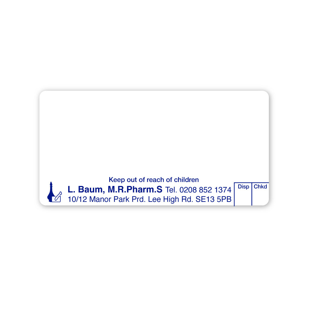 Baum Pharmacy Dispensing Labels