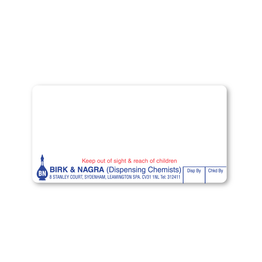 Birk & Nagra Pharmacy (Stanley Court) Labels