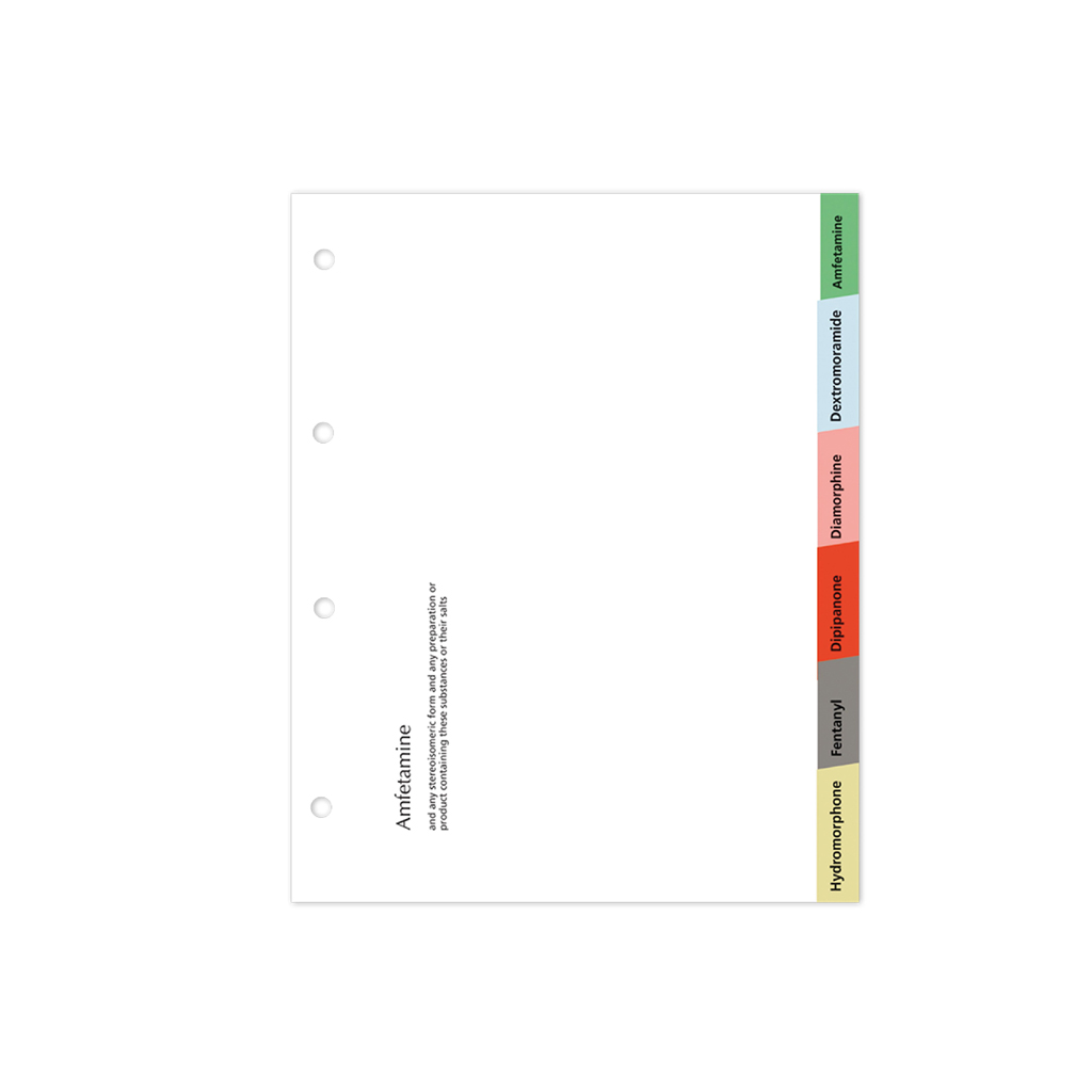 Controlled Drugs Register Index Dividers