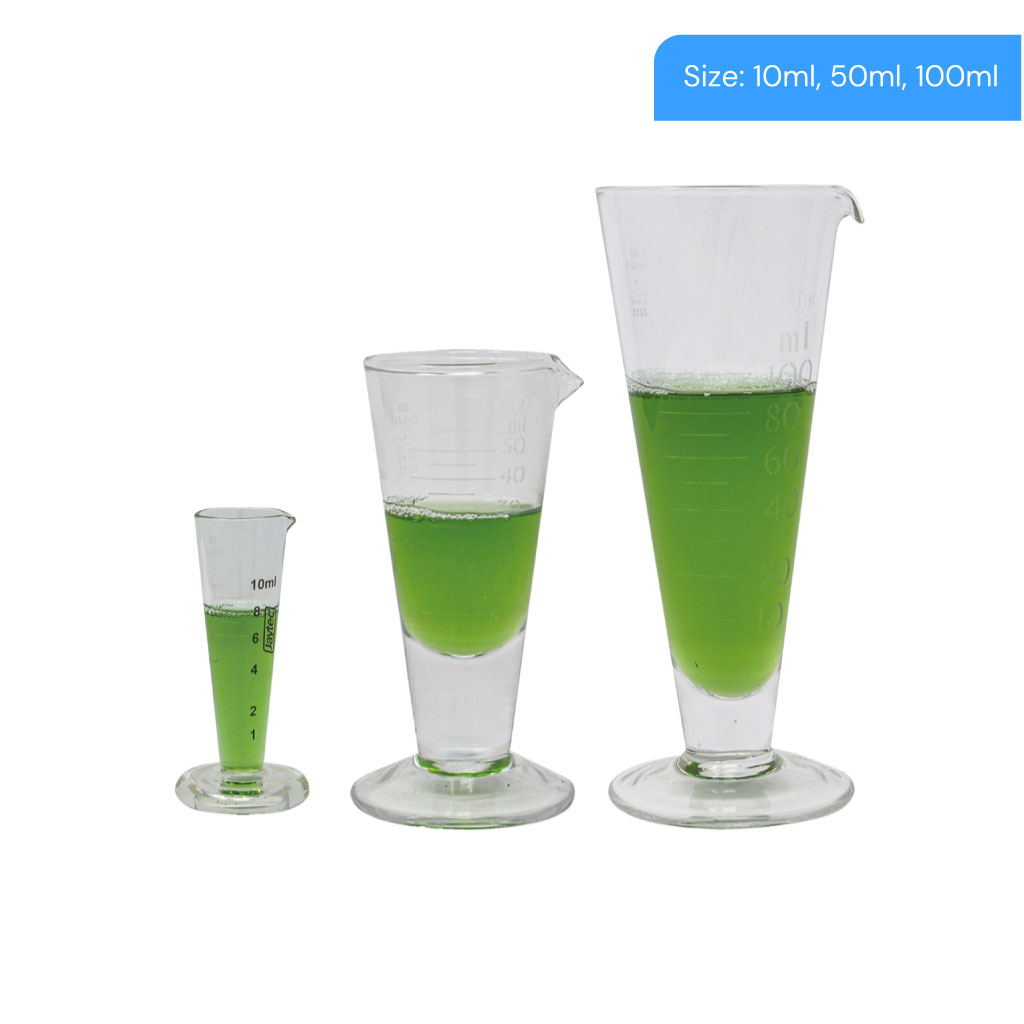 Conc Glass Measure Set 10ml 50ml 100ml