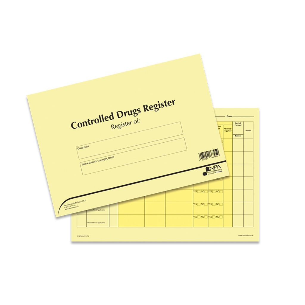 controlled drug register 16 pages