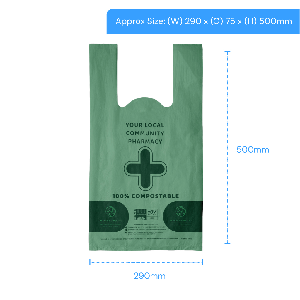 [EMTC8] Compostable Carrier Bags Large