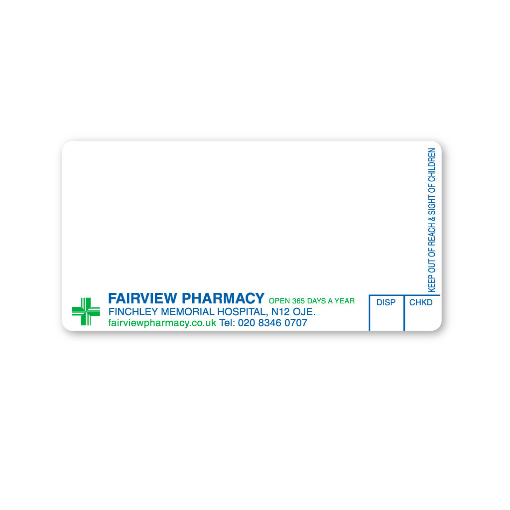 [AZEMT2494] Fairview Pharmacy Labels (Finchley Memorial Hospital)