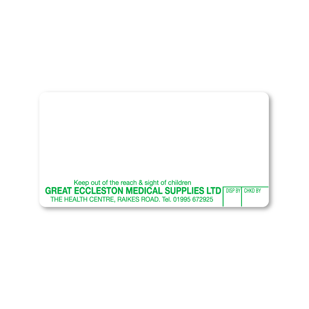 Great Ecclestone Medical Supplies Labels
