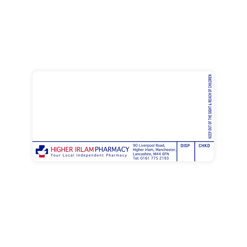 Roshban Higher Irlam Pharmacy Labels