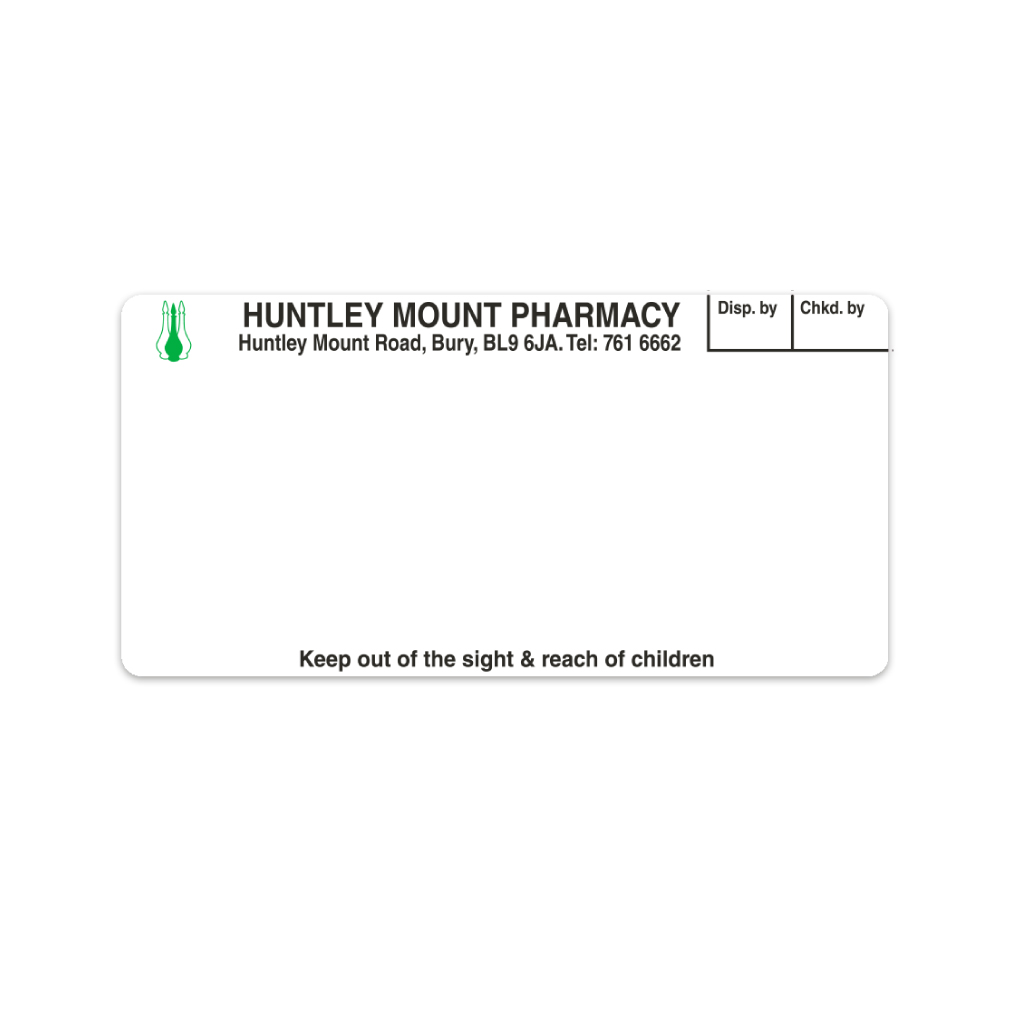 Huntley Mount Pharmacy Labels