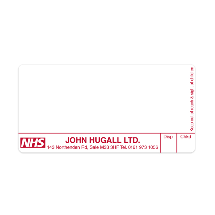 John Hugall Pharmacy Labels HUG001