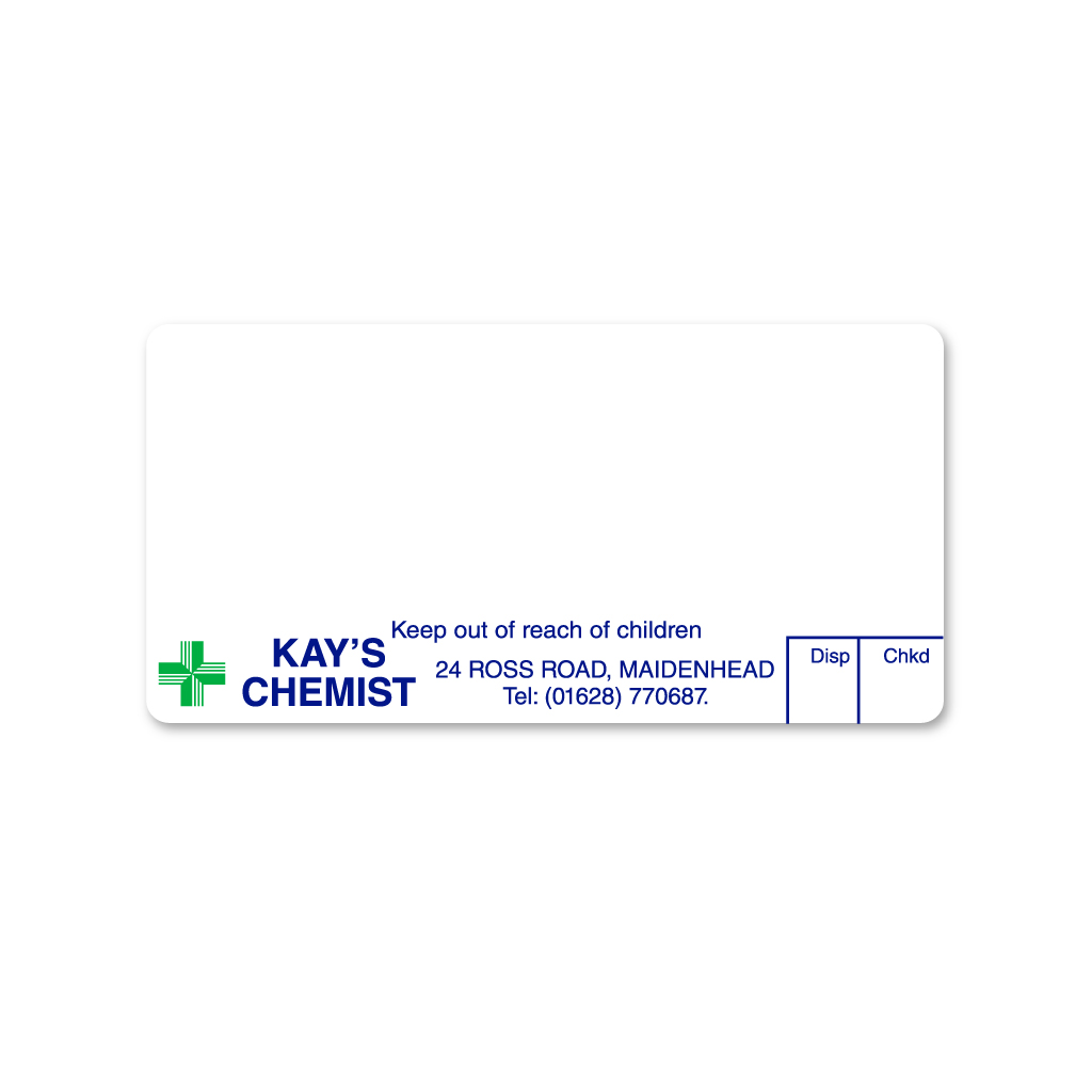 [AZEMT2440] Kays Chemist Pharmacy Labels (Maidenhead)