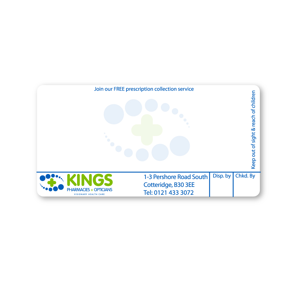 Kings Group Cotteridge Pharmacy Labels