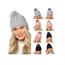 Ladies Hat With Detachable Pom Pom 