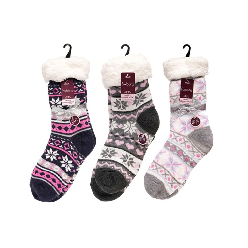 Ladies Fairisle Lounge Socks 