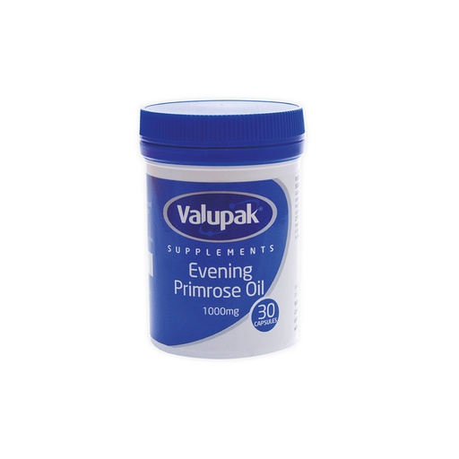 Valupak Evening Primrose Oil and Vitamin E 1000mg 30 Capsules