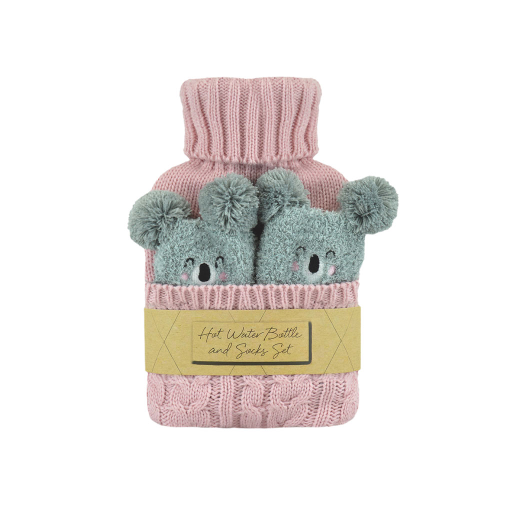 [HH0391- DISC] 1L Hot Water Bottle and Socks Set - DISC