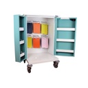 6 hoop MDS drugs trolley with a double door & a key lock